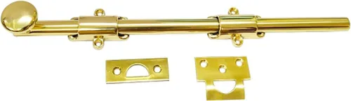Miniatura 12 de QCAA Perno de puerta holandés de latón macizo, 36 ", latón pulido lacado, 1 paquete, hecho en Taiwán 35.8 in - Latón pulido lacado