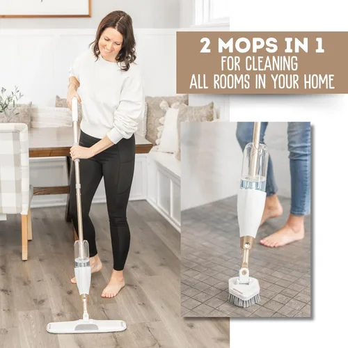 Miniatura 4 de Quick Shine Ultimate Gold Spray Mop Kit Kit todo en uno de 10 piezas con accesorios intercambiables No necesita baterías Sistema de limpieza