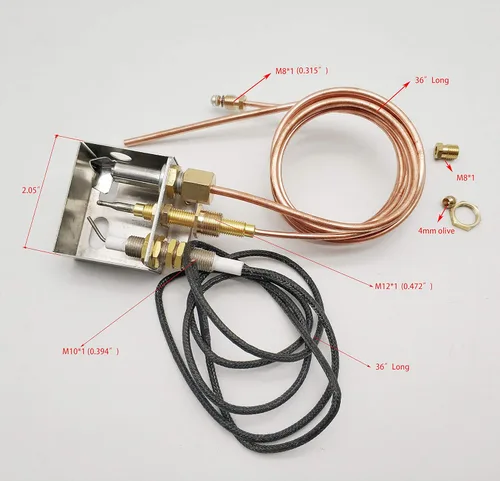 Miniatura 2 de MENSI Chimeneas de gas propano para fogatas, pieza de repuesto de seguridad, montaje de quemador piloto para kit de encendedor de propano