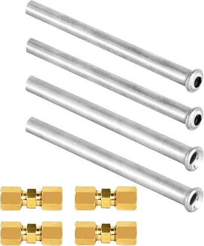 Kit de reparación de línea de freno de acero inoxidable de 3/16 pulgadas, línea de freno con 2 accesorios convexos y cóncavos, 4 uniones de latón, a