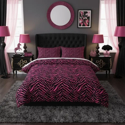 Miniatura 28 de Juego de funda de edredón con estampado de leopardo abstracto, tamaño individual, juegos de ropa de cama de piel de guepardo negro y gris