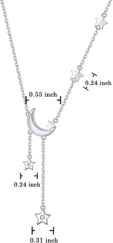 Miniatura 6 de Collar con dije de luna creciente y estrella de plata esterlina S925