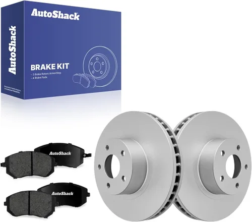 Miniatura 18 de AutoShack 10.91" (277 mm) Rotores de freno ventilados delanteros + pastillas de freno cerámicas de reemplazo para 2002-2010 Subaru Impreza 2003-2005