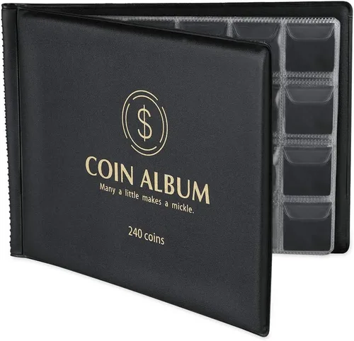 MUDOR Álbum Portamonedas para Coleccionistas, Libro de Colección de Monedas de 240 Bolsillos, Suministros de Oficina