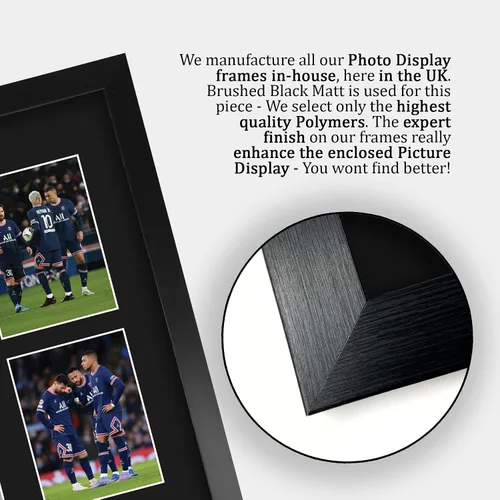 Miniatura 6 de HWC Trading Kylian Mbappe, Lionel Messi y Neymar Jr Paris Blue and Reds - Memorabilia impresa con autógrafo, para fanáticos del fútbol y seguidores