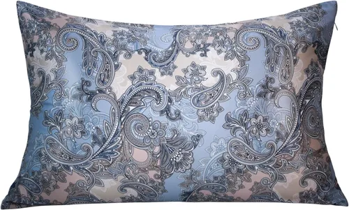 Miniatura 10 de MANSPHIL Funda de almohada de seda de morera 6A estándar gris para cabello y piel, suave y refrescante, 22 momme fundas de almohada 100% seda