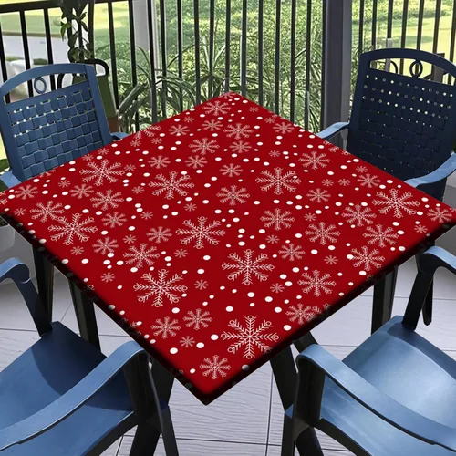 Miniatura 18 de Round Fitted Tablecloth with Elastic Outdoor Table Cover Round Elastic Tablecloths for Tables Waterproof Wipeable Table Cloths for