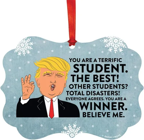 Miniatura 95 de Andaz Press Presidente Donald Trump Fancy Frame Recuerdo Adorno de Navidad Regalo de broma Ejecutivo de Cuenta, 1 paquete, Divertidas Ideas