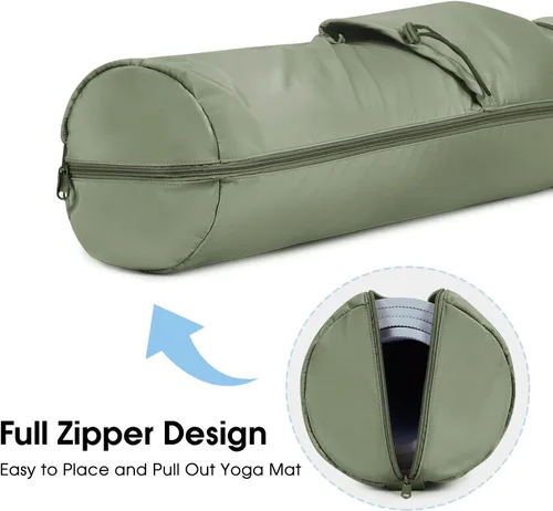 Miniatura 6 de sportsnew Bolsa para esterilla de yoga, bolsa de transporte para esterilla de yoga con cremallera completa con bolsillo para botella de agua