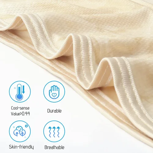 Miniatura 6 de Tametra Manta de refrigeración con tela de refrigeración de doble cara, Manta fría tamaño Queen para cama, ligera y transpirable, manta de verano