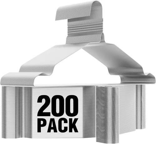 Miniatura 20 de SPECILITE Perchas de Alambre Paquete de 50, Perchas de Alambre de Metal para Ropa a Granel para Abrigos, Perchas de Metal que Ahorran Espacio Negro
