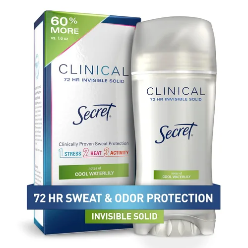 Miniatura 17 de Secret Clinical Strength desodorante antitranspirante para mujeres, respuesta al estrés, 3X protección contra el estrés, 72 horas de protección