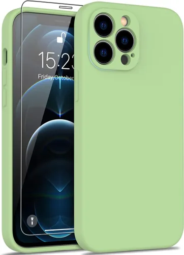 Miniatura 43 de DEENAKIN Funda de silicona compatible con iPhone 12 con protector de pantalla, mejora la protección de la cámara, funda protectora suave y flexible