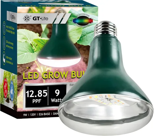 Miniatura 3 de GT-Lite Bombillas LED de 33 W de espectro completo con 28.22 PPF, base E26, luz de crecimiento con reflector para plantas de interior y exterior