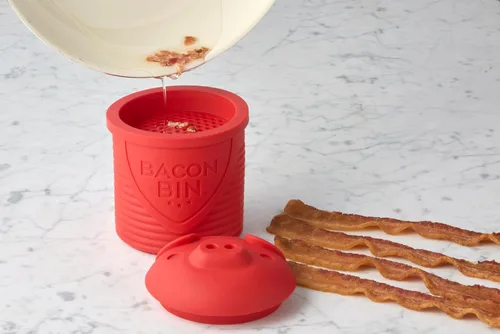 Miniatura 5 de Talisman Designs Colador y colector de grasa de bacon Tamaño XL Herramientas de cocina familiares Recipiente de grasa de silicona divertido