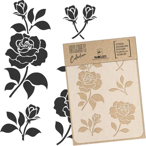 Miniatura 11 de NAKLEO Plantilla de pintura para manualidades A3 de 11.8 x 16.5 pulgadas, patrón de naturaleza de hojas de otoño, plantilla de dibujo de plástico