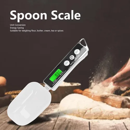 Miniatura 4 de Cuchara medidora digital de alimentos, escala electrónica de cuchara medidora de cocina para cocinar hornear, taza de medición inteligente ajustable