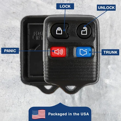 Miniatura 7 de keylessoption sólo el caso Keyless Entry Remote Key Fob Shell, Negro