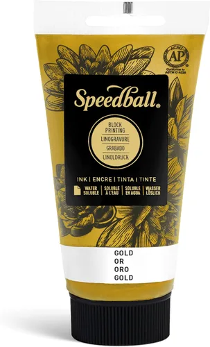 Miniatura 30 de Speedball Tinta de impresión en bloque soluble en agua 3815 – Color intenso con acabado satinado AP no tóxico 8 onzas líquidas, peltre