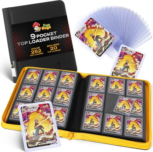 FunGuys Toploader - Carpeta de almacenamiento para tarjetas, 252 carpetas con 9 bolsillos superiores, colección de tarjetas para Yugioh, MTG, TCG,