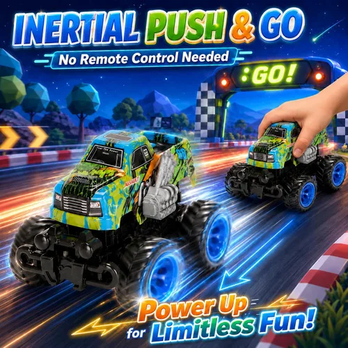 Miniatura 5 de Paquete de 2 camiones monstruos explosivos para niños de 4 a 7 años, dinosaurios y tiburones, autos de juguete con música, regalos de cumpleaños