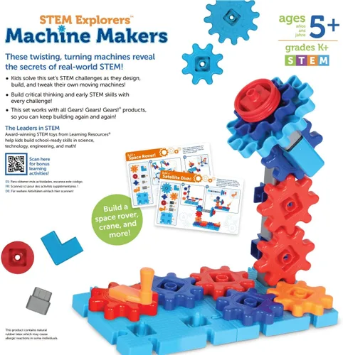 Miniatura 5 de Learning Resources STEM Explorers Machine Makers - 60 piezas, a partir de 5 años, juguetes Montessori de construcción, actividades de ingeniería