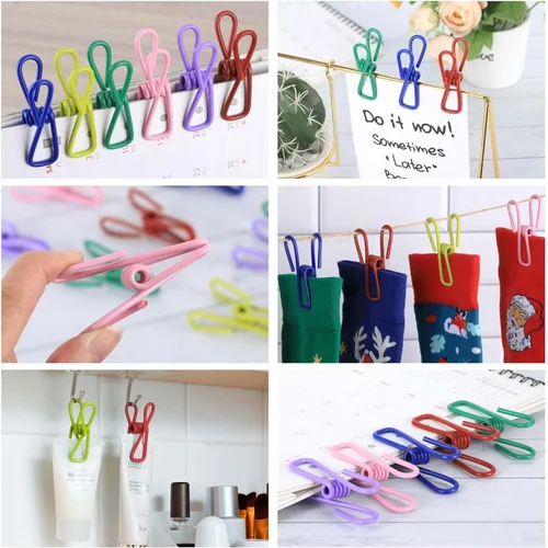 Miniatura 3 de 50 unids 2.2 pulgadas coloreados alfileres impermeables de metal Chip Clips Clip de acero para bolsa de alimentos, bolsa de papas fritas, papel