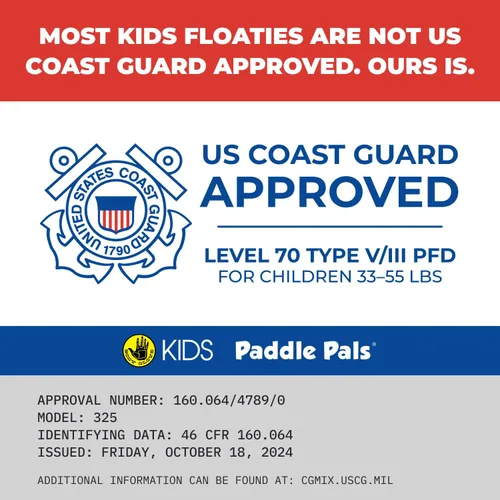 Miniatura 2 de Body Glove Paddle Pals - Chaleco salvavidas para niños aprobado por la Guardia Costera para aprender a nadar PFD Coral