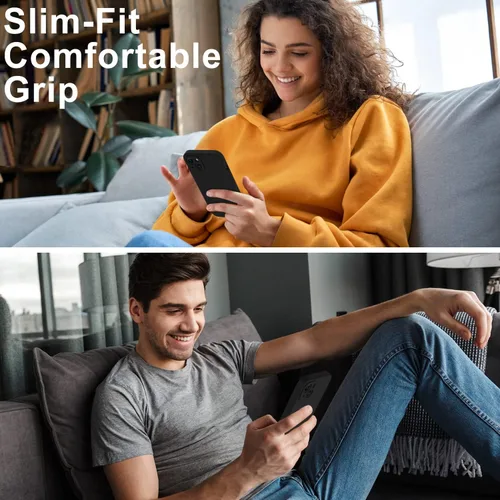 Miniatura 2 de DEENAKIN Funda compatible con iPhone 14 Plus con protector de pantalla, funda mejorada para cámara, goma de gel de silicona suave probada contra