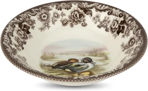 Miniatura 11 de Spode Woodland American Wildlife Ascot - Cuenco para cereales, diseño de bisonte, cuenco de loza fina de 8 pulgadas para cereales, ensaladas