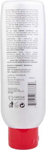 Miniatura 7 de CHI Acondicionador de avena para perros, la mejor fórmula hidratante para piel seca, acondicionador para perros con ingredientes calmantes, sin