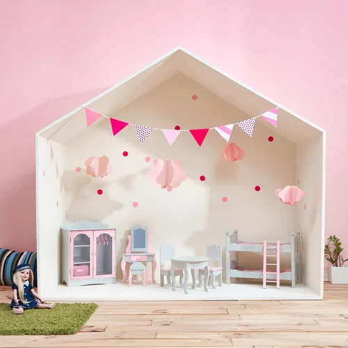 Miniatura 7 de Doble litera Teamson de lunares, de princesa, de 18" , 18", gris