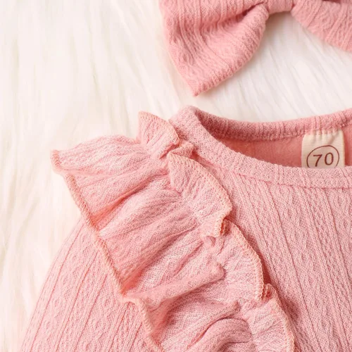 Miniatura 4 de Yccutest Mameluco de manga larga para bebé recién nacido, con volantes, para otoño e invierno