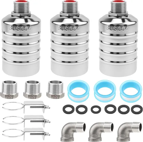 Miniatura 10 de 2 Pack Float Valve, Automatic Water Level Control Valve with 1/2inch to 3/4inch 1inch Adapter for Water Tank, Aquariums, Livestock Trough (2)