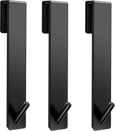 Miniatura 21 de Kontoyo Ganchos para puerta de ducha (7.5 pulgadas), ganchos extendidos sobre la puerta para puerta de ducha sin marco, bata, toalla, paquete de 2