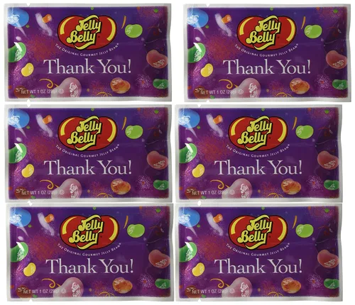 Granos de gelatina de sabores surtidos Thank You - Bolsa de 1 oz. 6 unidades