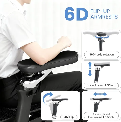 Miniatura 4 de MOJAY Silla de oficina ergonómica con reposapiés, silla de escritorio grande y alta con soporte lumbar, silla de escritorio de respaldo alto