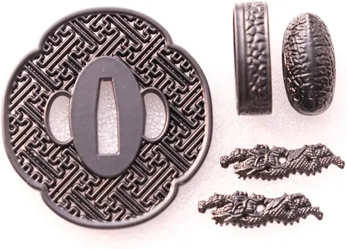 Miniatura 60 de Espada samurái japonesa KOSHIRAE – TSUBA FUCHI KASHIRA MENUKI 68-100
