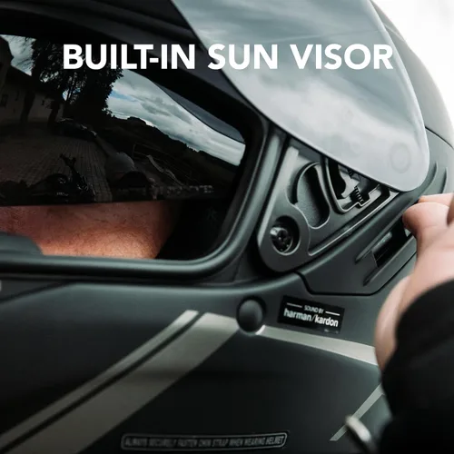 Miniatura 4 de Casco integral Sena Stryker con tecnología Smart, malla integrada y comunicaciones Bluetooth, luz trasera LED, y sonido de Harman Kardon, DOT Blanco