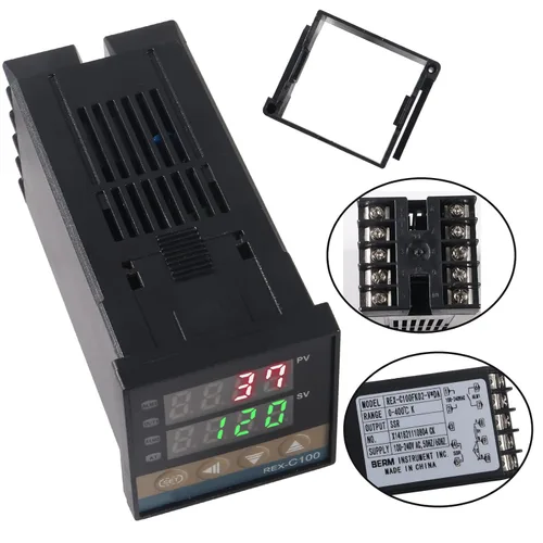 Miniatura 3 de Controlador de temperatura PID digital REX-C100 PID Termostato Controlador de temperatura Digital REX C100 con relé SSR 25DA K Sonda de termopar RKC