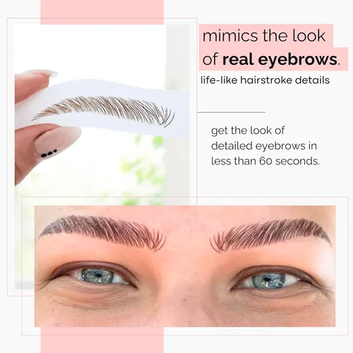 Miniatura 3 de 5 paquetes de tatuajes temporales para cejas, adhesivos impermeables para cejas, tatuajes falsos para el cabello tipo pelar de transferencia