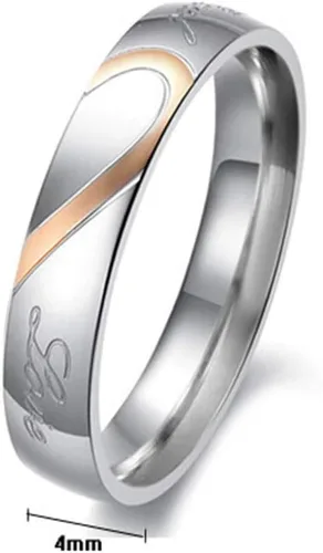 Miniatura 3 de Uloveido Anillos de compromiso de boda de acero inoxidable de titanio para parejas, grabados, amor real Y552