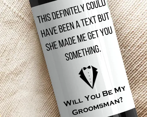Miniatura 2 de Juego de 1, 7 a 8 unidades, diseño de padrinos de boda, regalo de caja de regalo con texto en inglés "Will You Be My Groomman", regalo divertido