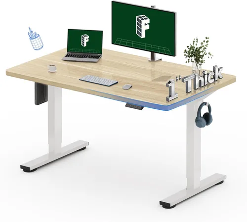 Miniatura 28 de FLEXISPOT Escritorio Eléctrico de Pie de Una Pieza, 60 x 24 Pulgadas Escritorio Ajustable con Superficie Sin Costuras, Ajuste de Altura con Parte