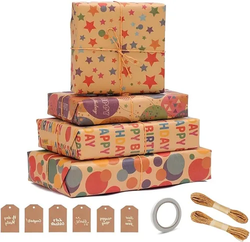 Miniatura 18 de Viadom Papel de regalo negro mate, papel de brillo perlado de color sólido, papel de regalo perfecto para bodas, día de San Valentín, cumpleaños