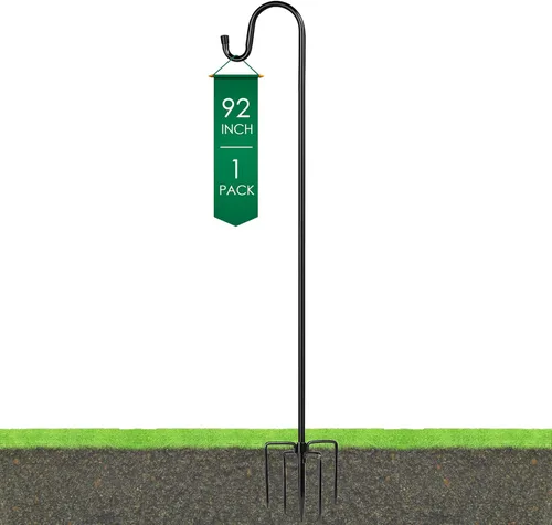 Miniatura 18 de Ottsuls Ganchos de pastor ajustables para comedero de pájaros, farol, gancho para plantas, estaca de jardín, soporte para plantas para cesta