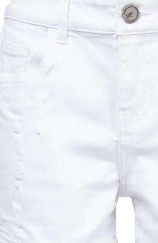 Miniatura 4 de X RAY Pantalones cortos para bebés y niños pequeños, cintura elástica, rasgados, moto, desgastados, pantalones cortos de mezclilla elásticos