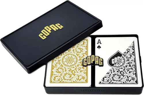 Miniatura 9 de Copag 1546 Design - Juego de cartas 100% de plástico, tamaño de póquer (estándar) negro/dorado (índice jumbo, 1 juego)