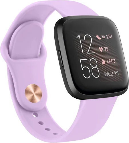 Miniatura 14 de AK Bandas de silicona compatibles con Fitbit Versa 2 / Versa / Lite / SE para mujeres y hombres, correas clásicas suaves de repuesto para reloj
