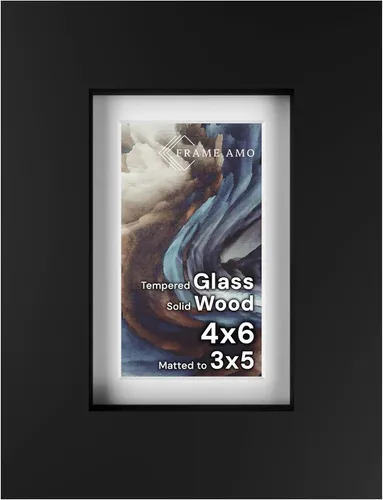 Miniatura 160 de Frame Amo Marco de póster de madera maciza de 13 x 19 pulgadas, color natural, tapete blanco para imagen de 11 x 17 pulgadas, parte frontal